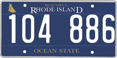 RI license plate 104886