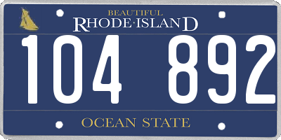 RI license plate 104892