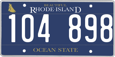 RI license plate 104898