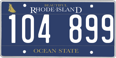 RI license plate 104899