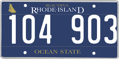 RI license plate 104903