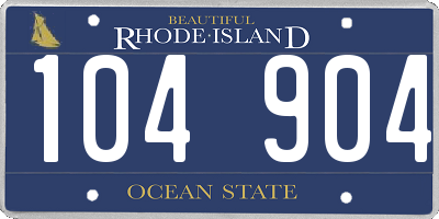 RI license plate 104904