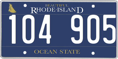 RI license plate 104905