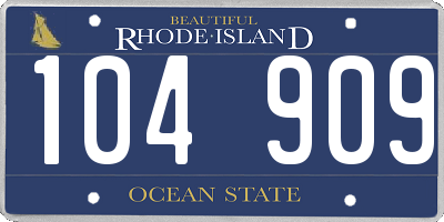 RI license plate 104909