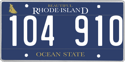 RI license plate 104910