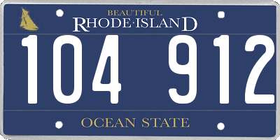 RI license plate 104912