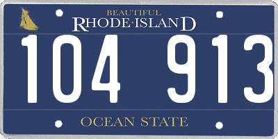 RI license plate 104913
