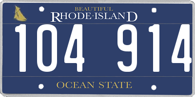 RI license plate 104914