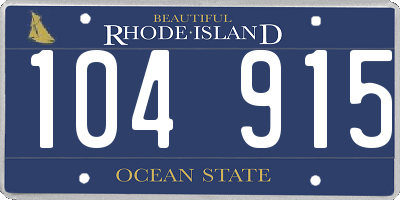 RI license plate 104915
