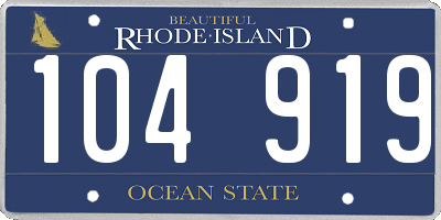 RI license plate 104919
