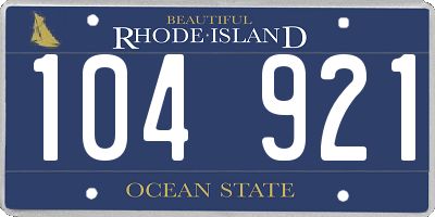 RI license plate 104921