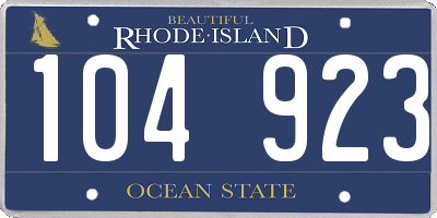 RI license plate 104923