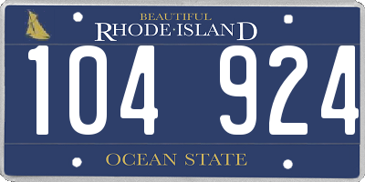RI license plate 104924