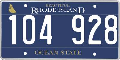 RI license plate 104928