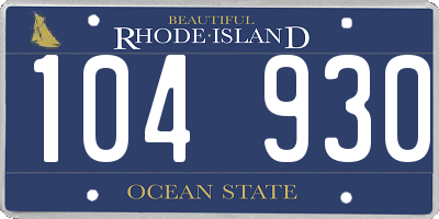 RI license plate 104930