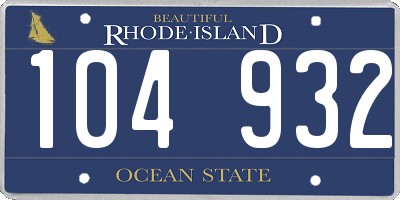 RI license plate 104932