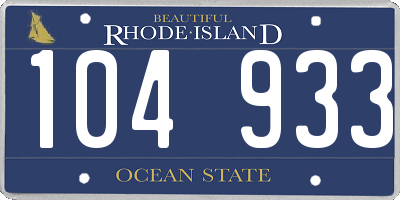 RI license plate 104933
