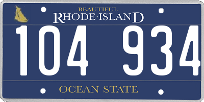 RI license plate 104934