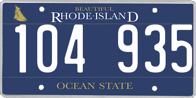 RI license plate 104935