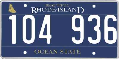 RI license plate 104936