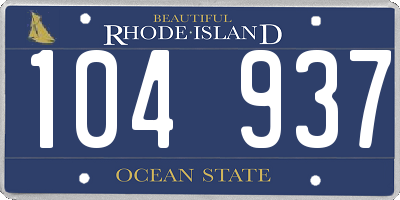 RI license plate 104937