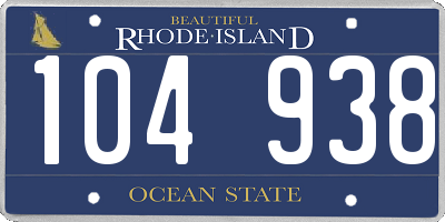 RI license plate 104938