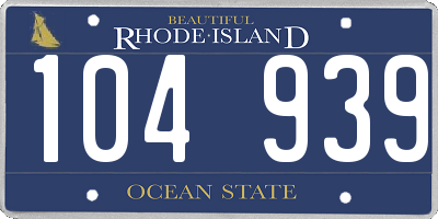 RI license plate 104939