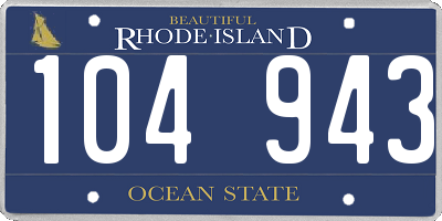 RI license plate 104943