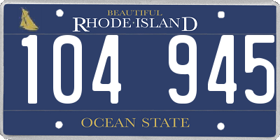 RI license plate 104945
