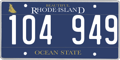RI license plate 104949