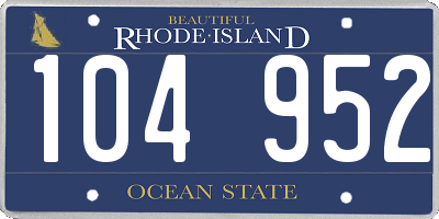RI license plate 104952