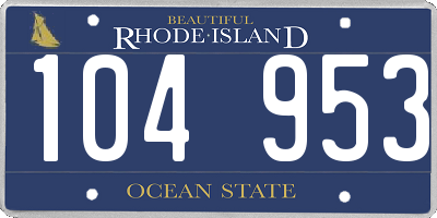 RI license plate 104953