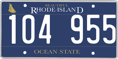 RI license plate 104955