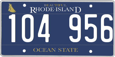 RI license plate 104956