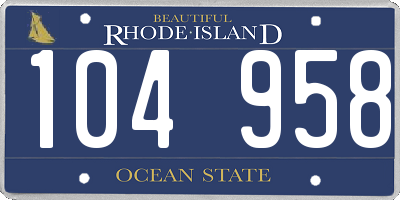 RI license plate 104958