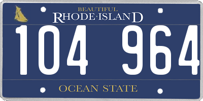 RI license plate 104964