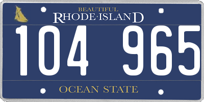 RI license plate 104965