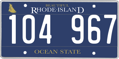 RI license plate 104967