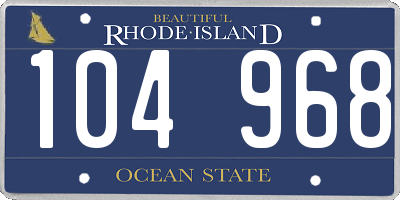 RI license plate 104968
