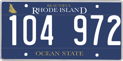 RI license plate 104972
