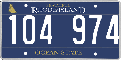 RI license plate 104974