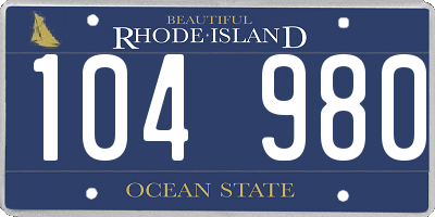 RI license plate 104980