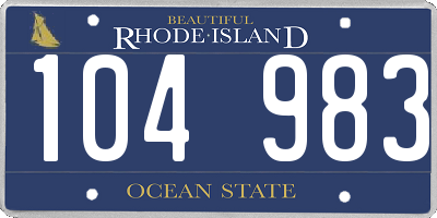 RI license plate 104983