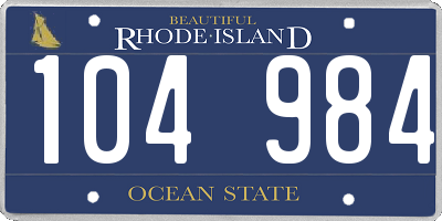RI license plate 104984