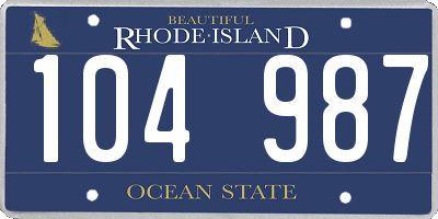 RI license plate 104987