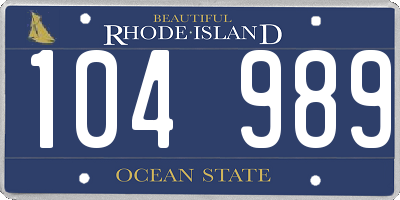 RI license plate 104989