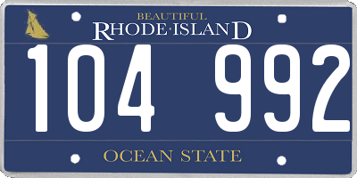 RI license plate 104992