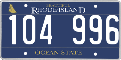 RI license plate 104996