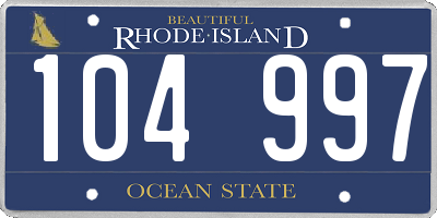RI license plate 104997