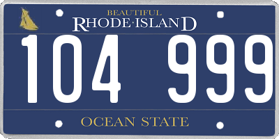 RI license plate 104999